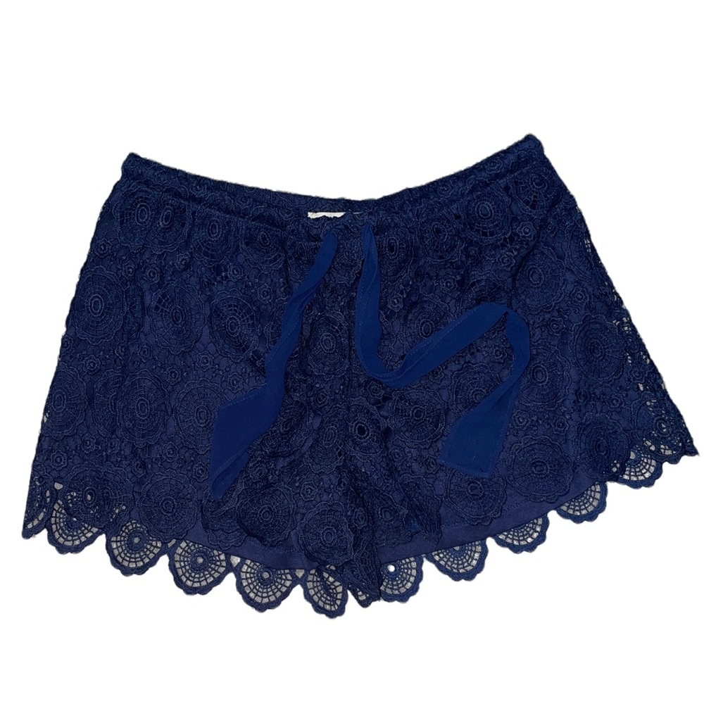 Women’s Dark Blue Lacy Drawstring Shorts